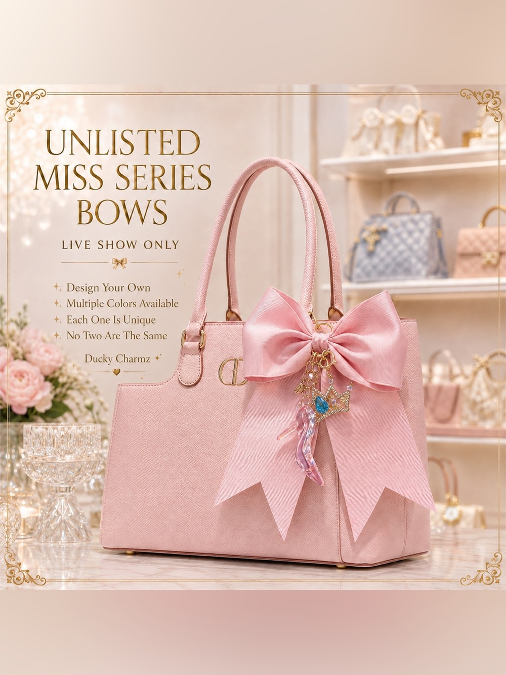 Handmade MISS Series Bow Bag Charm | Design Your Own | One-of-a-Kind